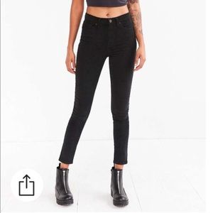 NWT BDG Twig High Rise Black Corduroy 27